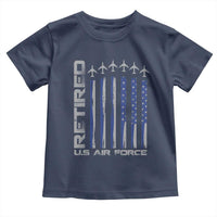Retired US Air Force Toddler T Shirt Vintage USAF Veteran USA Flag - Wonder Print Shop