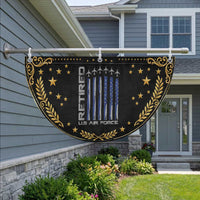 Retired US Air Force Patriotic Fan Flag Vintage USAF Veteran USA Flag