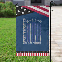 Retired US Air Force Garden Flag Vintage USAF Veteran USA Flag