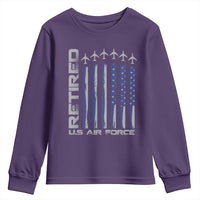 Retired US Air Force Youth Sweatshirt Vintage USAF Veteran USA Flag - Wonder Print Shop