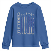 Retired US Air Force Youth Sweatshirt Vintage USAF Veteran USA Flag - Wonder Print Shop