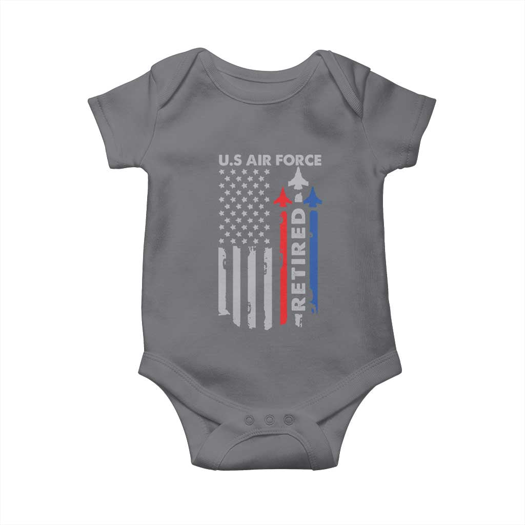 Veteran US Air Force Baby Onesie Vintage USA Flag Veterans - Wonder Print Shop
