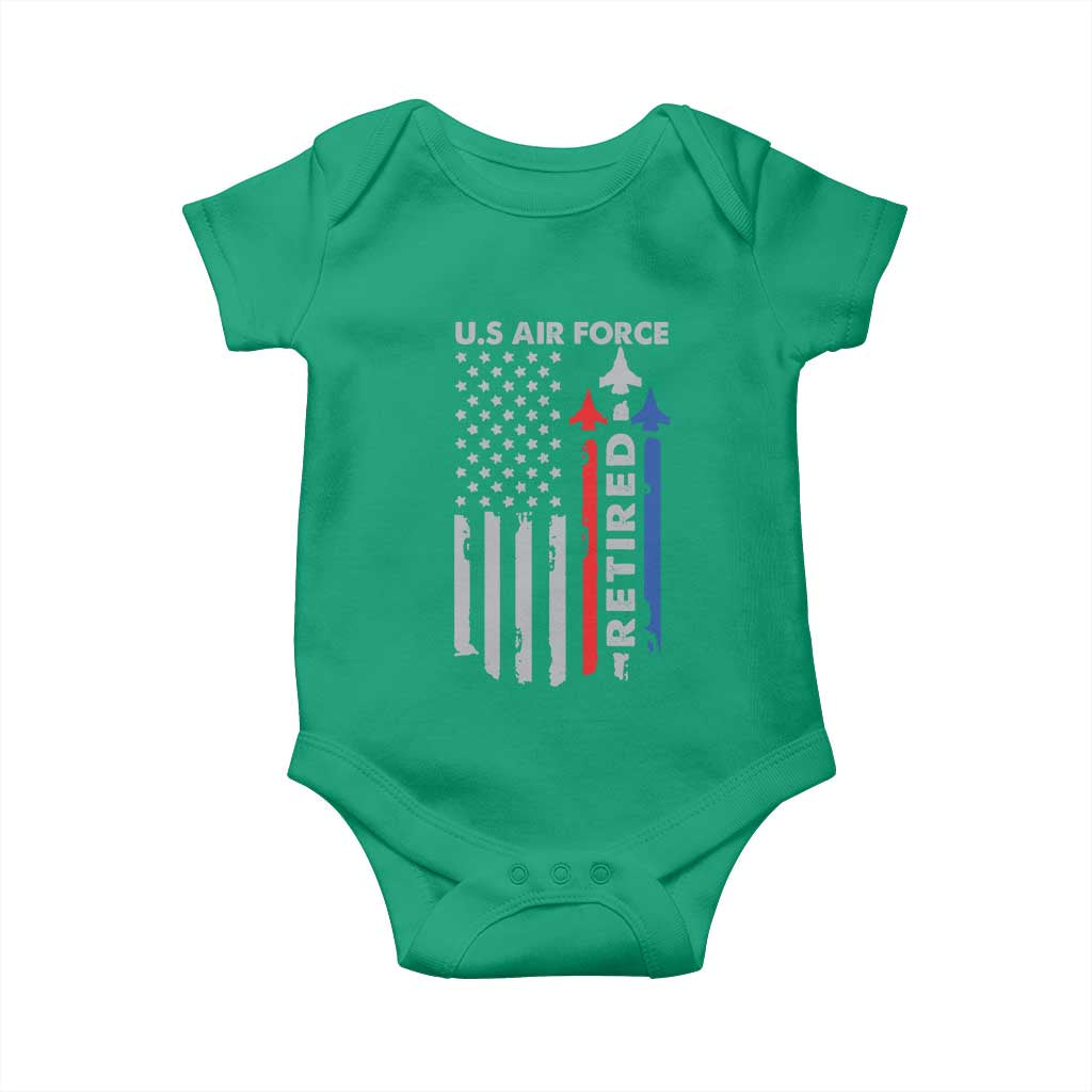 Veteran US Air Force Baby Onesie Vintage USA Flag Veterans - Wonder Print Shop
