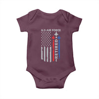 Veteran US Air Force Baby Onesie Vintage USA Flag Veterans - Wonder Print Shop