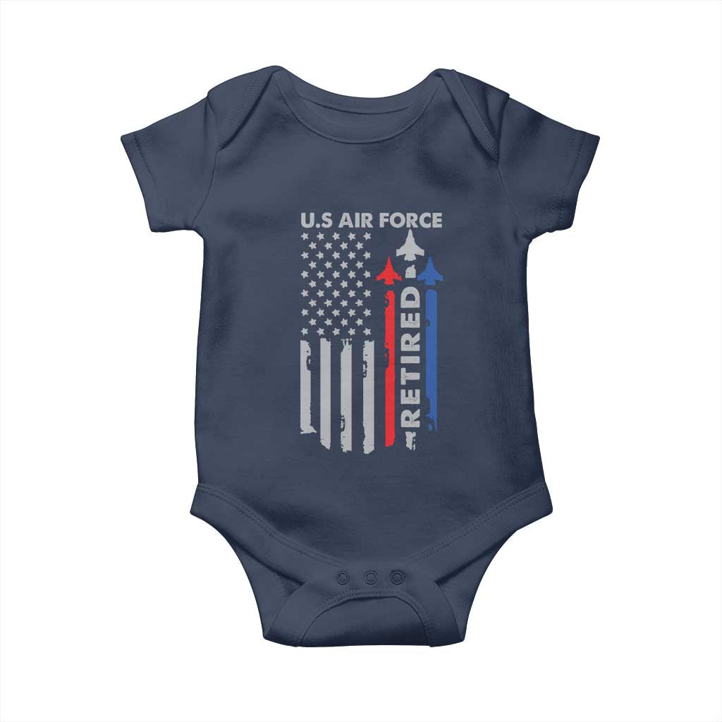 Veteran US Air Force Baby Onesie Vintage USA Flag Veterans - Wonder Print Shop