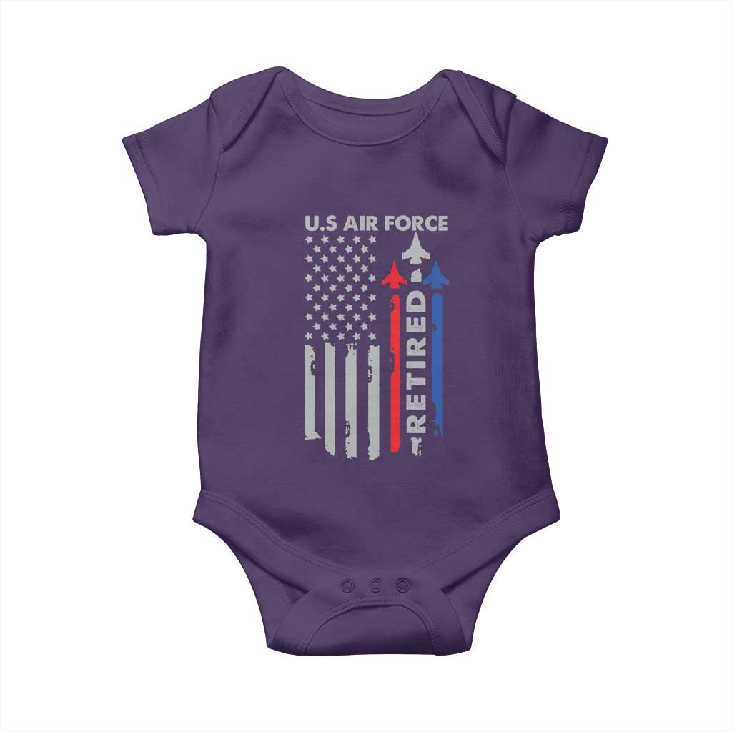 Veteran US Air Force Baby Onesie Vintage USA Flag Veterans - Wonder Print Shop