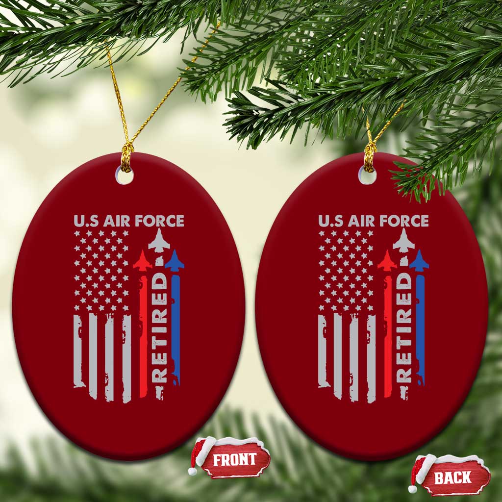 Veteran US Air Force Ceramic Ornament Vintage USA Flag Veterans - Wonder Print Shop