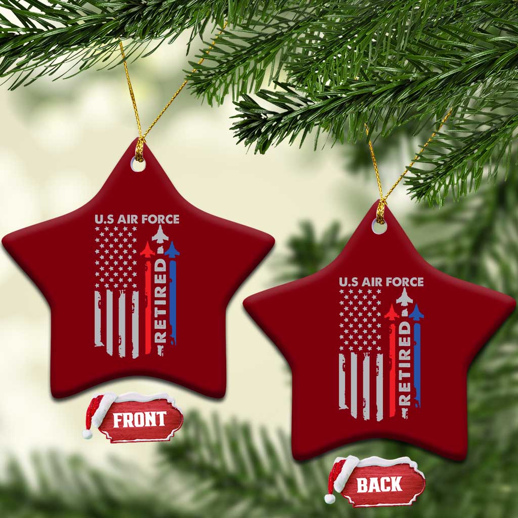 Veteran US Air Force Ceramic Ornament Vintage USA Flag Veterans - Wonder Print Shop