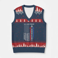 Veteran US Air Force V-Neck Knit Sweater Vest Vintage USA Flag Veterans - Wonder Print Shop