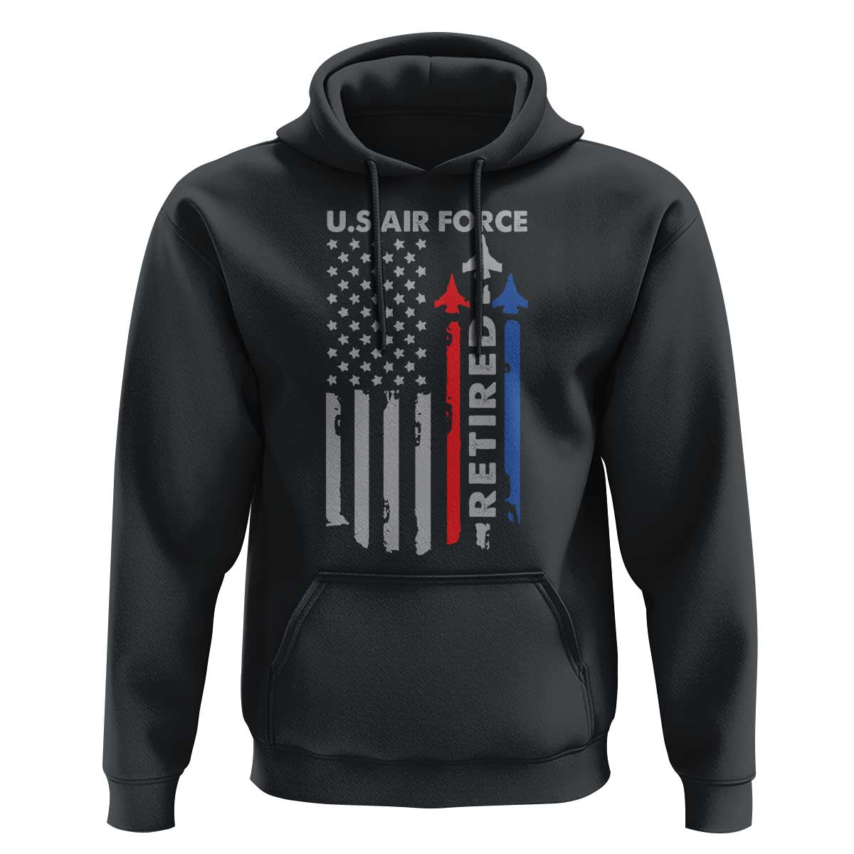 Veteran US Air Force Hoodie Vintage USA Flag Veterans - Wonder Print Shop