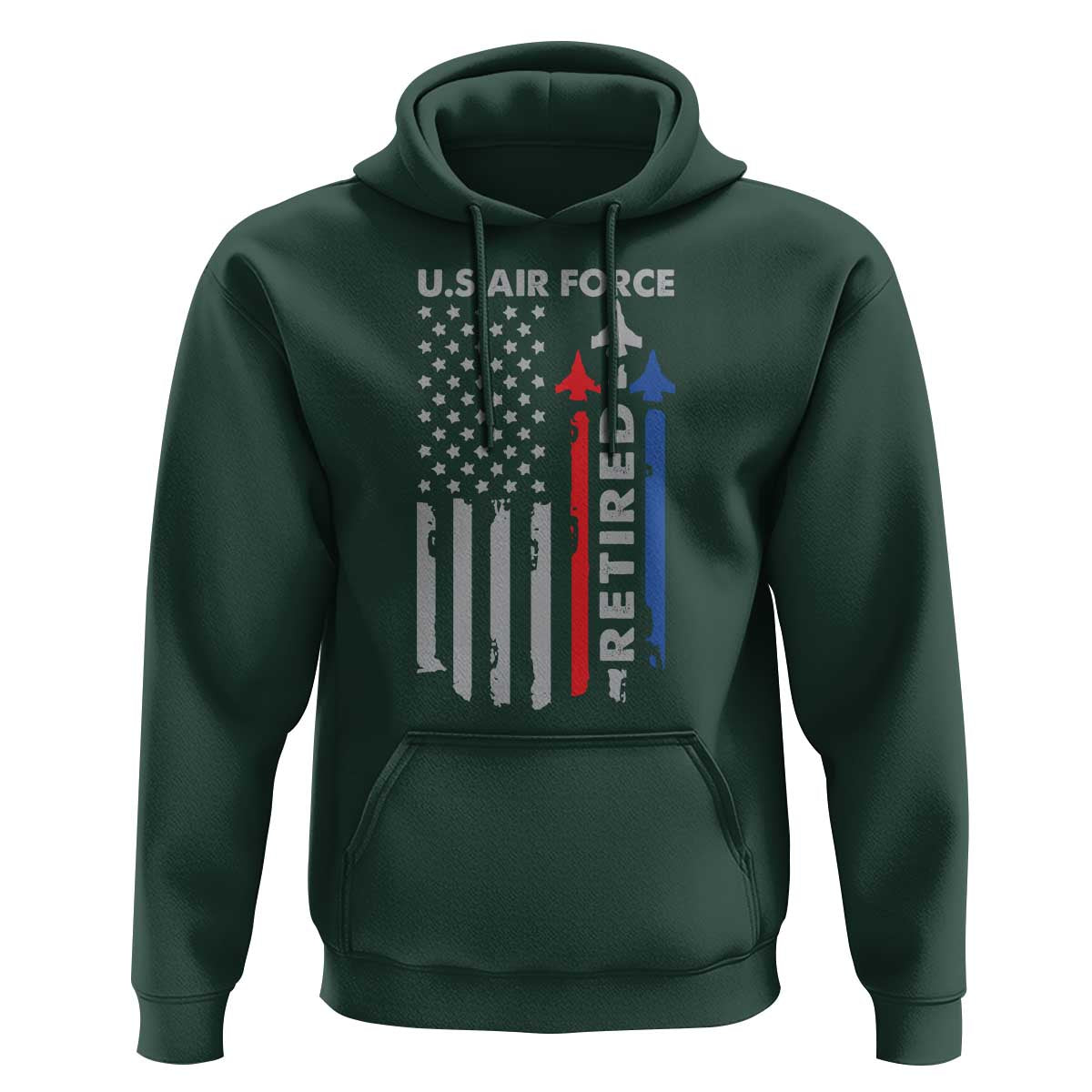 Veteran US Air Force Hoodie Vintage USA Flag Veterans - Wonder Print Shop