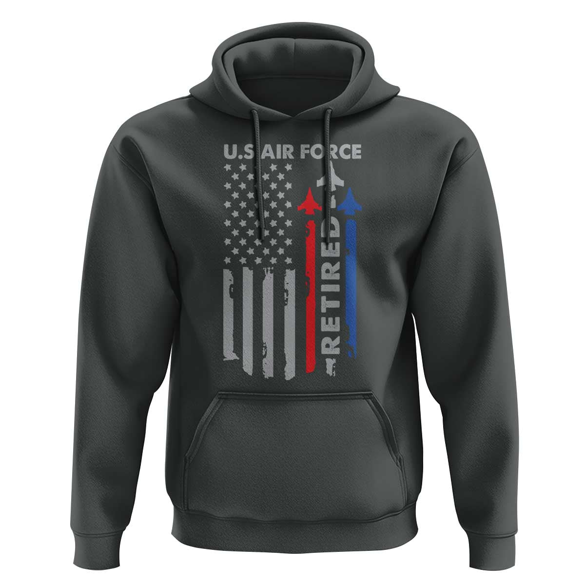 Veteran US Air Force Hoodie Vintage USA Flag Veterans - Wonder Print Shop