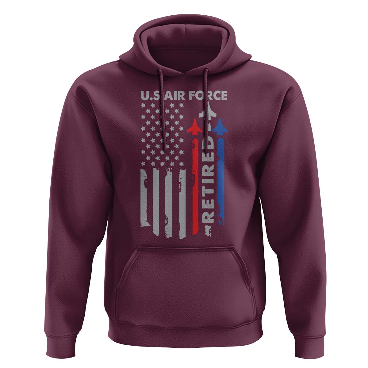 Veteran US Air Force Hoodie Vintage USA Flag Veterans - Wonder Print Shop
