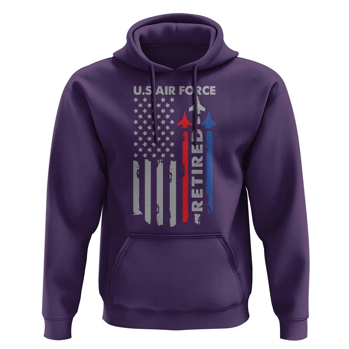 Veteran US Air Force Hoodie Vintage USA Flag Veterans - Wonder Print Shop