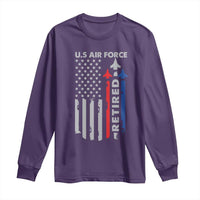 Veteran US Air Force Long Sleeve Shirt Vintage USA Flag Veterans - Wonder Print Shop