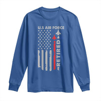 Veteran US Air Force Long Sleeve Shirt Vintage USA Flag Veterans - Wonder Print Shop