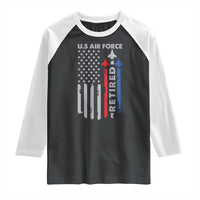 Veteran US Air Force Raglan Shirt Vintage USA Flag Veterans - Wonder Print Shop
