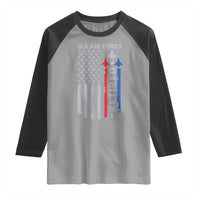 Veteran US Air Force Raglan Shirt Vintage USA Flag Veterans - Wonder Print Shop