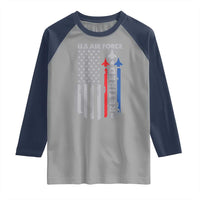 Veteran US Air Force Raglan Shirt Vintage USA Flag Veterans - Wonder Print Shop