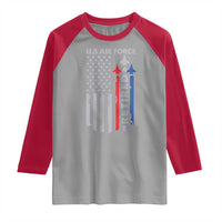 Veteran US Air Force Raglan Shirt Vintage USA Flag Veterans - Wonder Print Shop