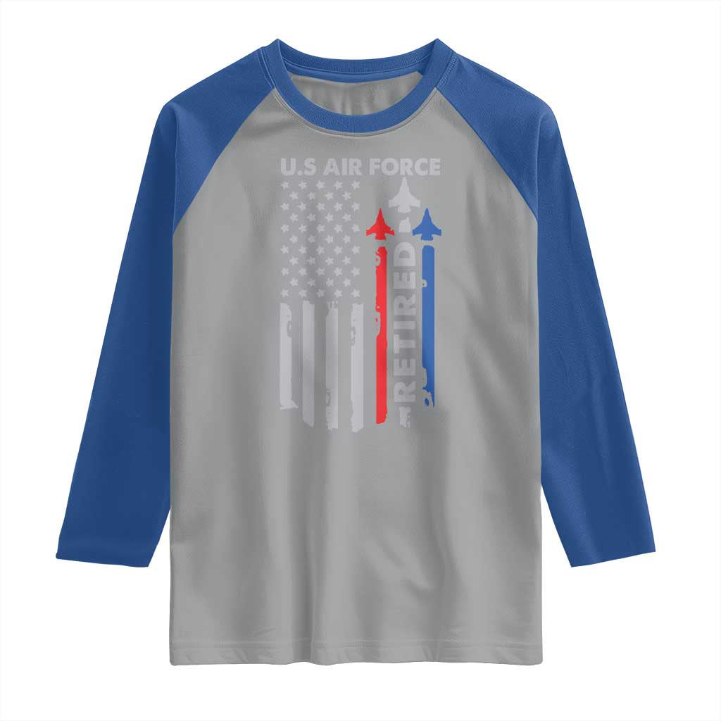 Veteran US Air Force Raglan Shirt Vintage USA Flag Veterans - Wonder Print Shop