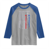 Veteran US Air Force Raglan Shirt Vintage USA Flag Veterans - Wonder Print Shop