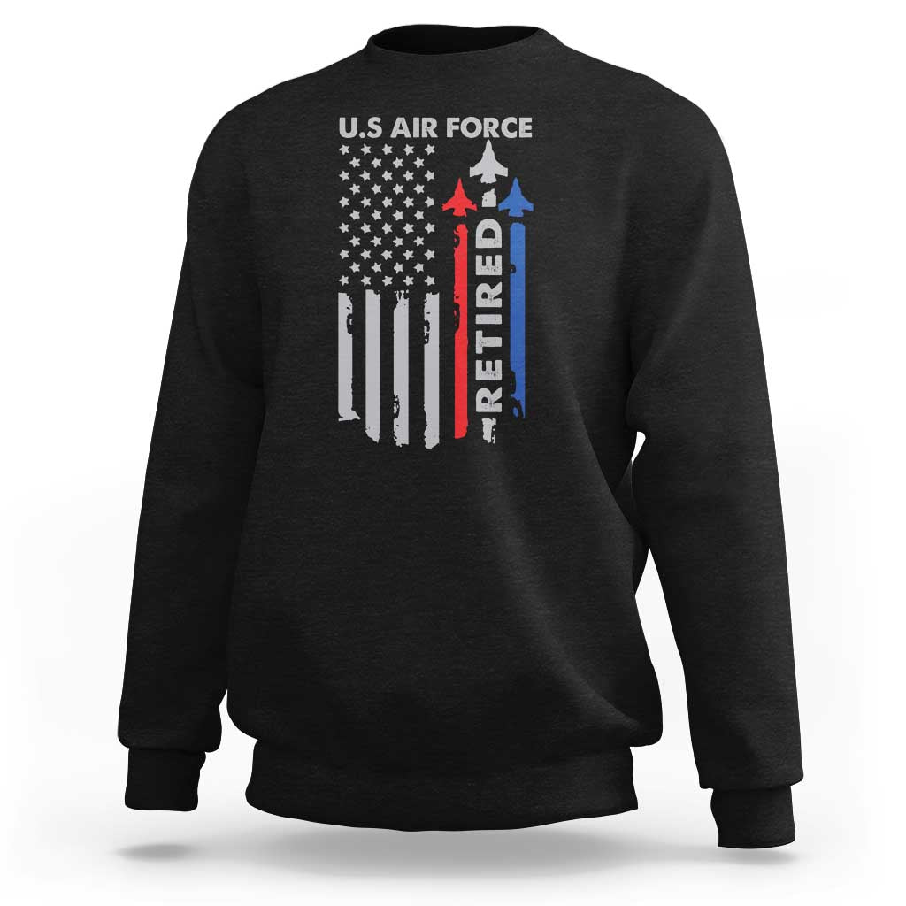 Veteran US Air Force Sweatshirt Vintage USA Flag Veterans - Wonder Print Shop