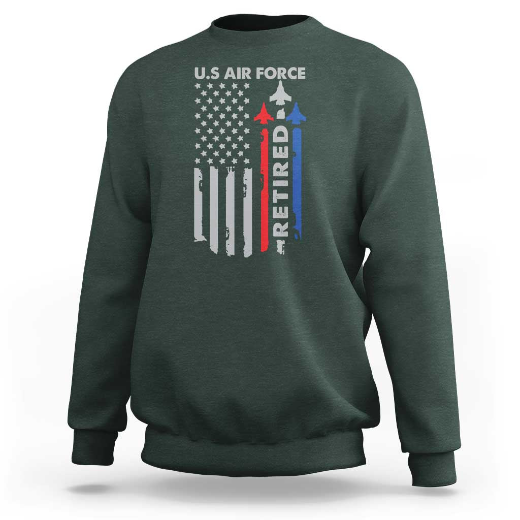 Veteran US Air Force Sweatshirt Vintage USA Flag Veterans - Wonder Print Shop