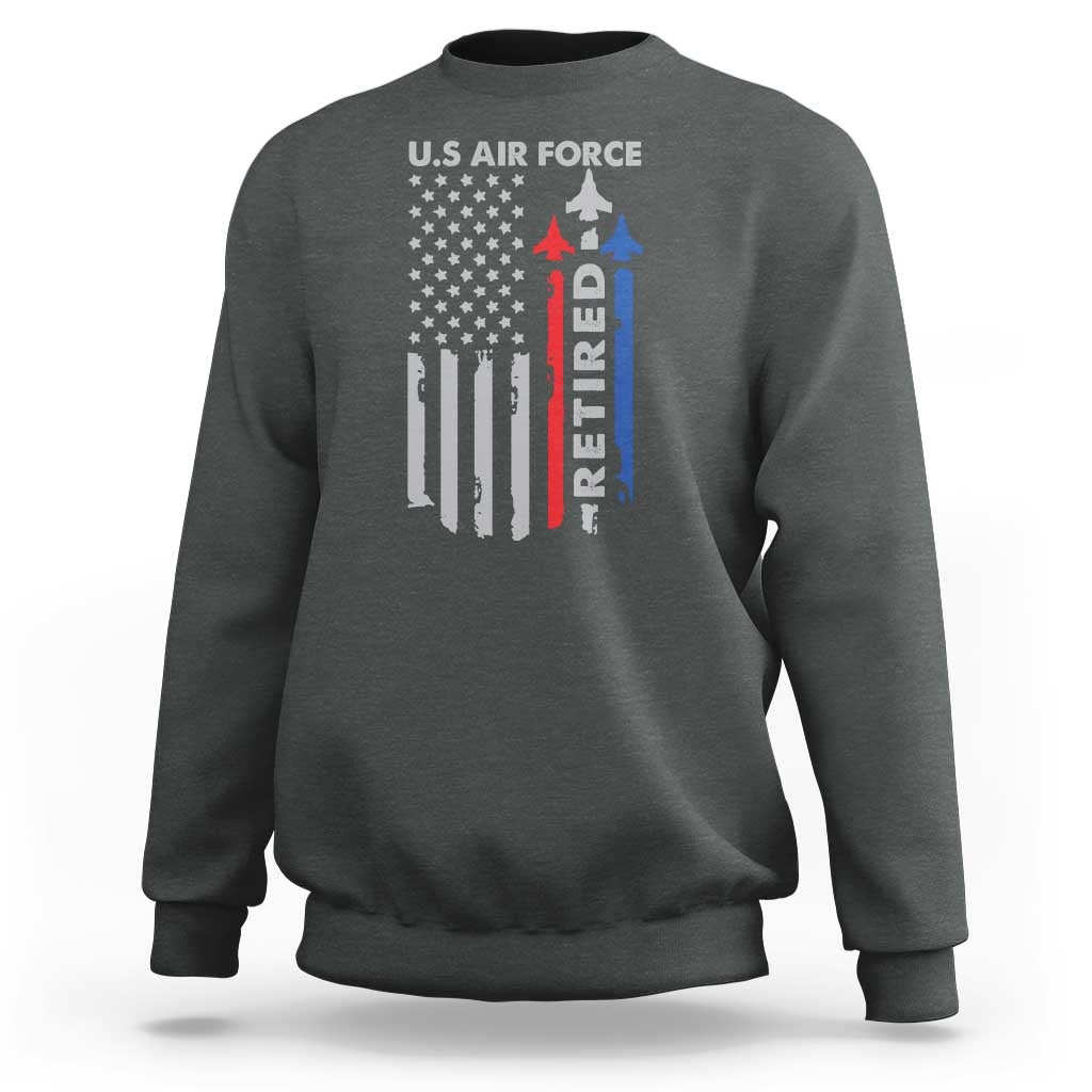 Veteran US Air Force Sweatshirt Vintage USA Flag Veterans - Wonder Print Shop