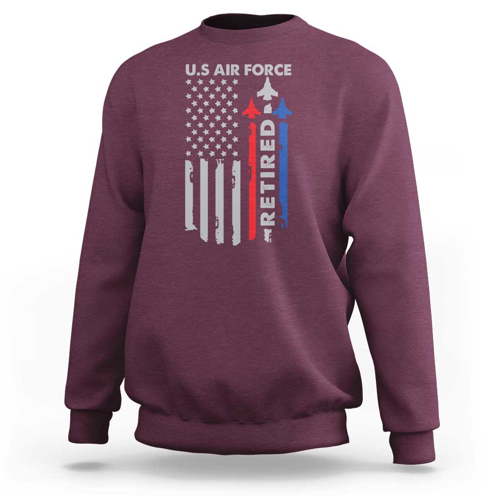 Veteran US Air Force Sweatshirt Vintage USA Flag Veterans - Wonder Print Shop