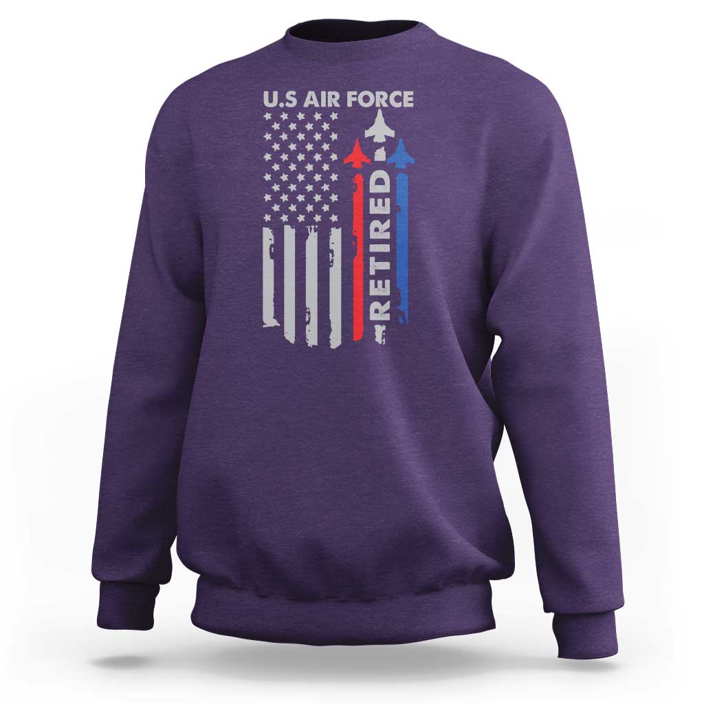 Veteran US Air Force Sweatshirt Vintage USA Flag Veterans - Wonder Print Shop