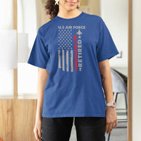 Veteran US Air Force T Shirt For Women Vintage USA Flag Veterans - Wonder Print Shop