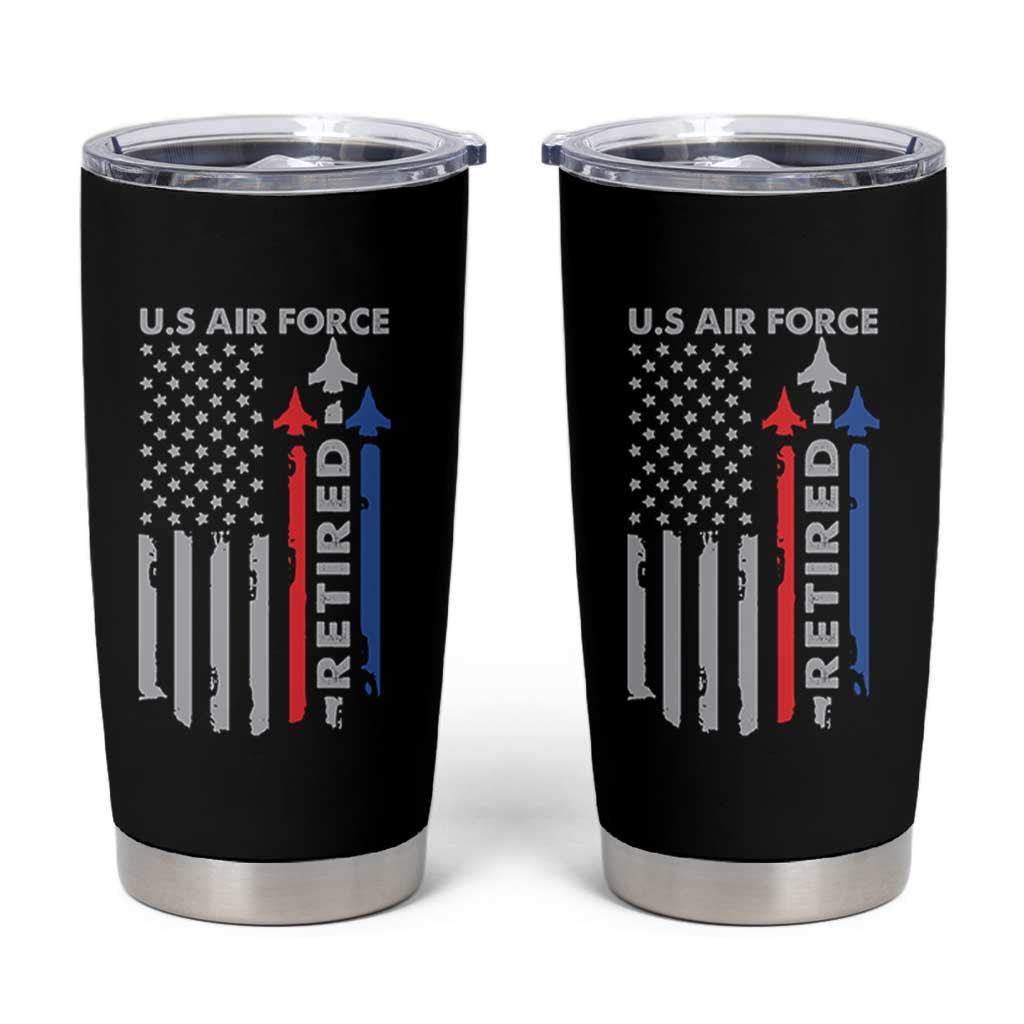 Veteran US Air Force Tumbler Cup Vintage USA Flag Veterans - Wonder Print Shop