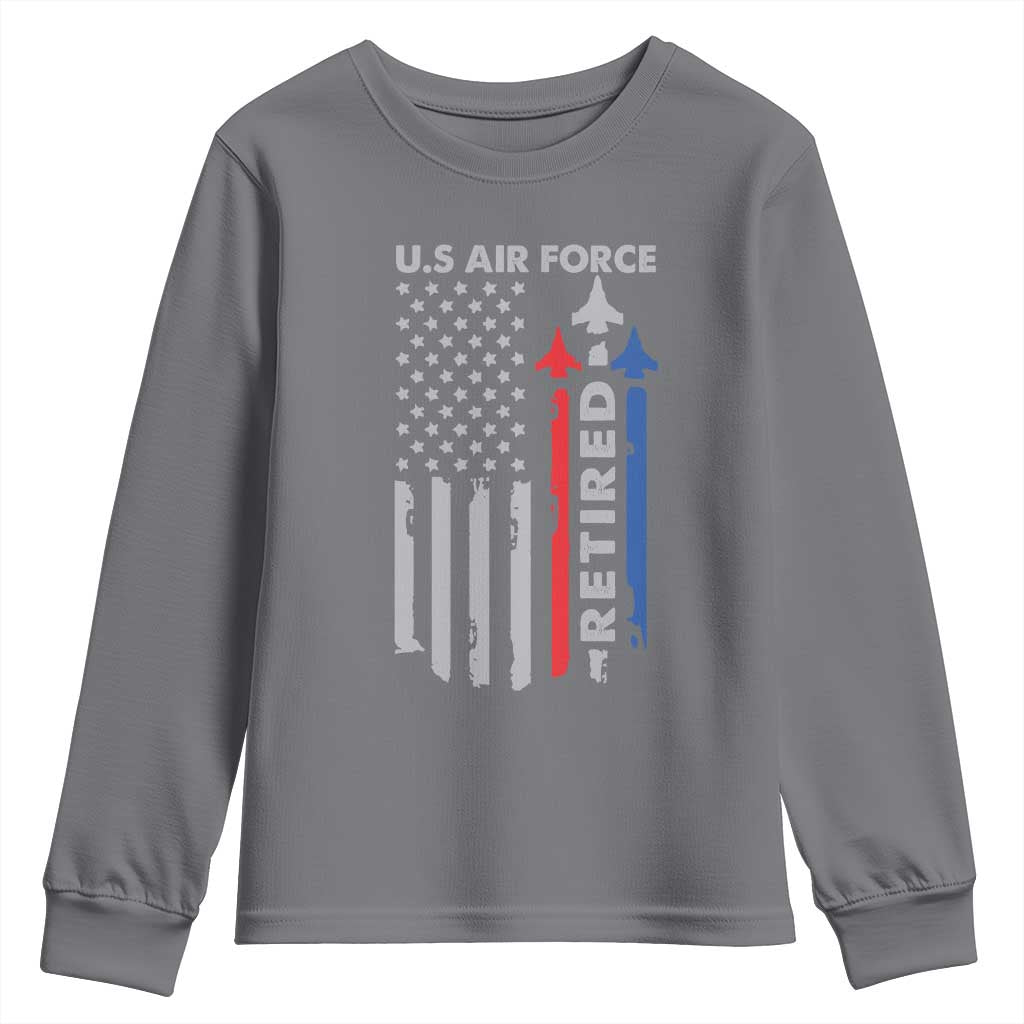 Veteran US Air Force Youth Sweatshirt Vintage USA Flag Veterans - Wonder Print Shop