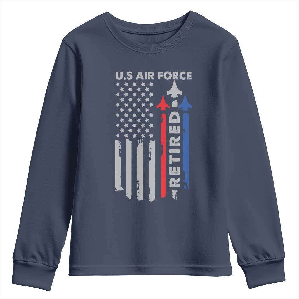 Veteran US Air Force Youth Sweatshirt Vintage USA Flag Veterans - Wonder Print Shop