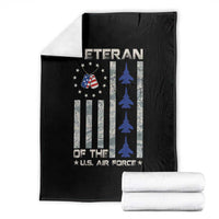 Veteran Of The US Air Force Throw Blanket Vintage Camo USA Flag Veterans - Wonder Print Shop