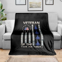 Veteran Of The US Air Force Throw Blanket Vintage Camo USA Flag Veterans - Wonder Print Shop