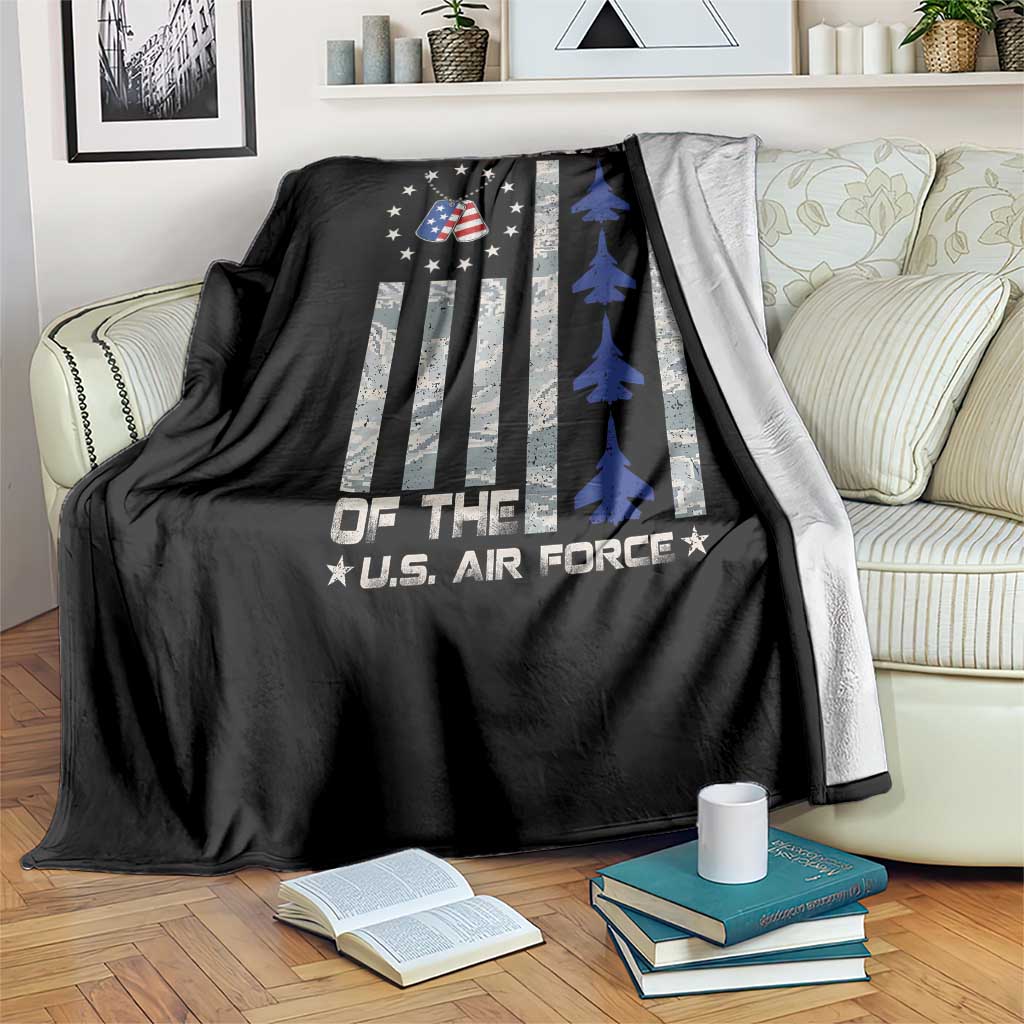 Veteran Of The US Air Force Throw Blanket Vintage Camo USA Flag Veterans - Wonder Print Shop
