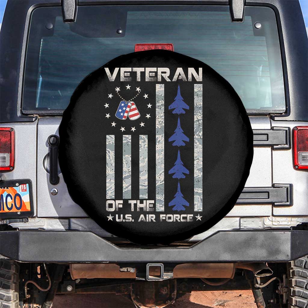 Veteran Of The US Air Force Spare Tire Cover Vintage Camo USA Flag Veterans - Wonder Print Shop