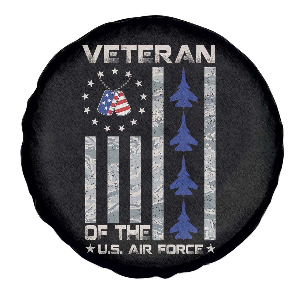 Veteran Of The US Air Force Spare Tire Cover Vintage Camo USA Flag Veterans - Wonder Print Shop