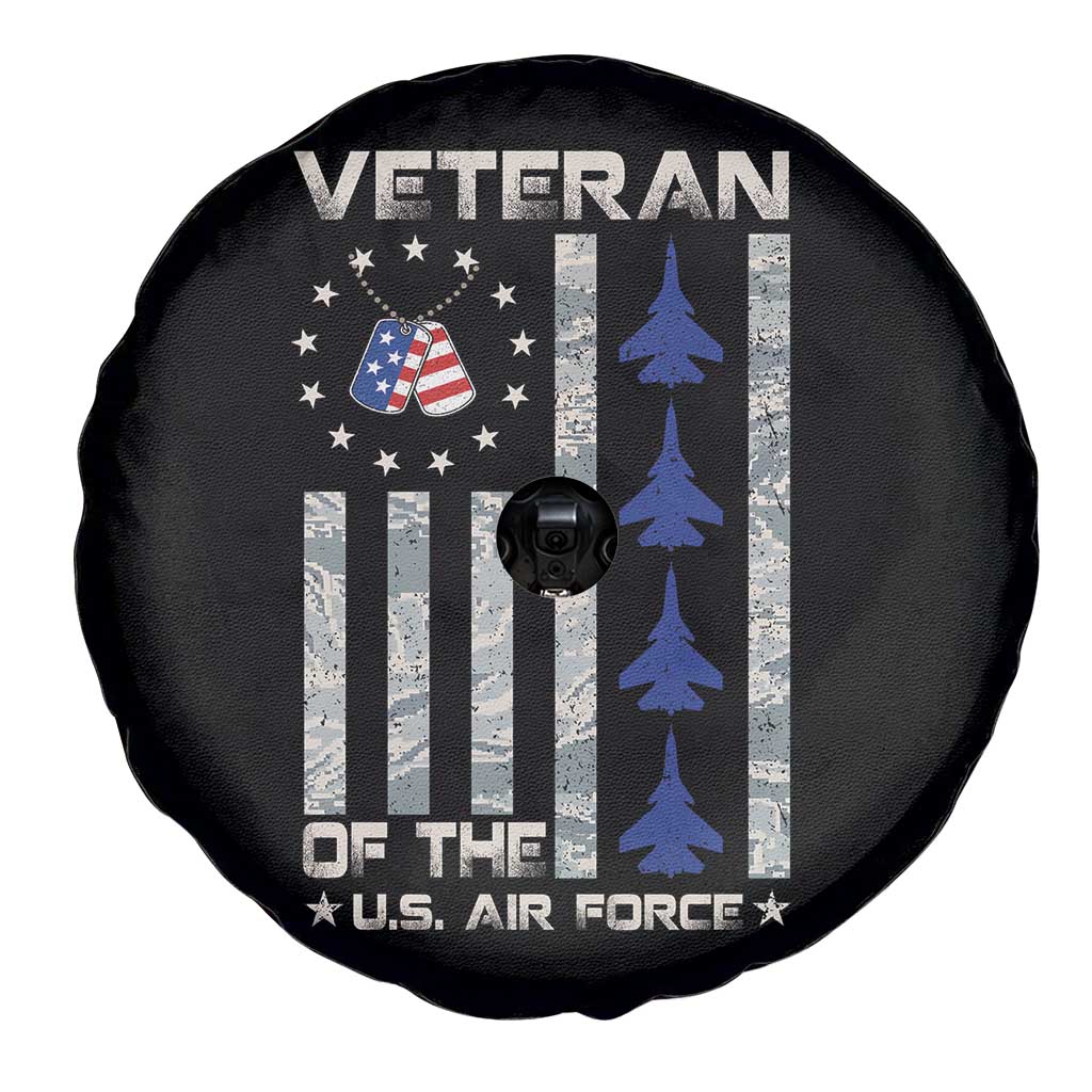 Veteran Of The US Air Force Spare Tire Cover Vintage Camo USA Flag Veterans - Wonder Print Shop
