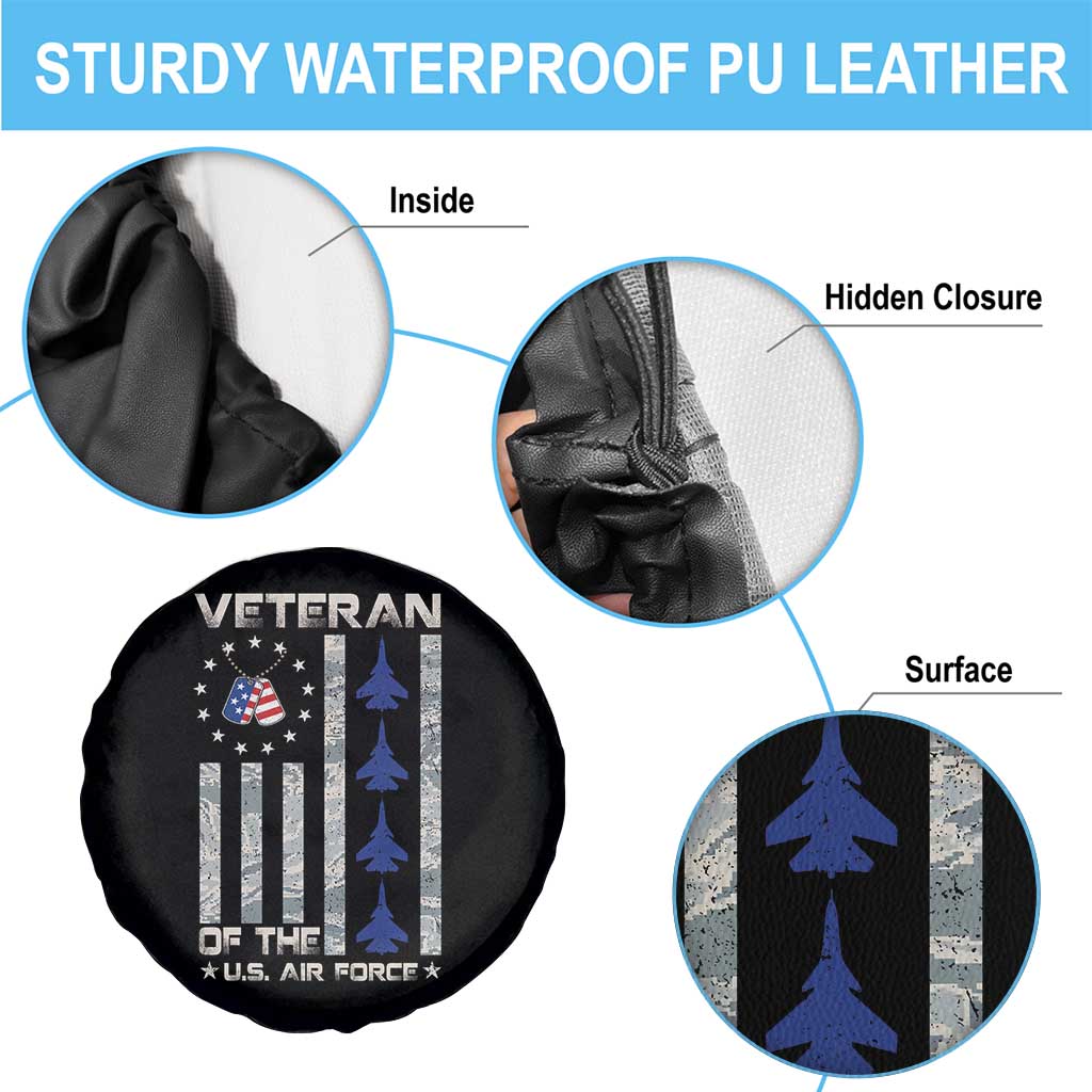 Veteran Of The US Air Force Spare Tire Cover Vintage Camo USA Flag Veterans - Wonder Print Shop