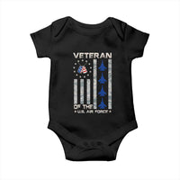 Veteran Of The US Air Force Baby Onesie Vintage Camo USA Flag Veterans - Wonder Print Shop