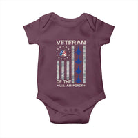 Veteran Of The US Air Force Baby Onesie Vintage Camo USA Flag Veterans - Wonder Print Shop
