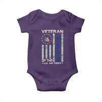 Veteran Of The US Air Force Baby Onesie Vintage Camo USA Flag Veterans - Wonder Print Shop
