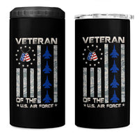 Veteran Of The US Air Force 4 in 1 Can Cooler Tumbler Vintage Camo USA Flag Veterans - Wonder Print Shop