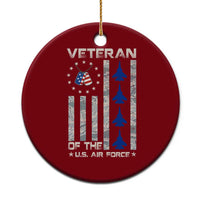 Veteran Of The US Air Force Ceramic Ornament Vintage Camo USA Flag Veterans - Wonder Print Shop
