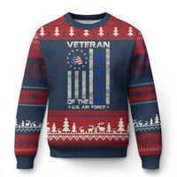 Veteran Of The US Air Force Ugly Christmas Sweater Vintage Camo USA Flag Veterans - Wonder Print Shop