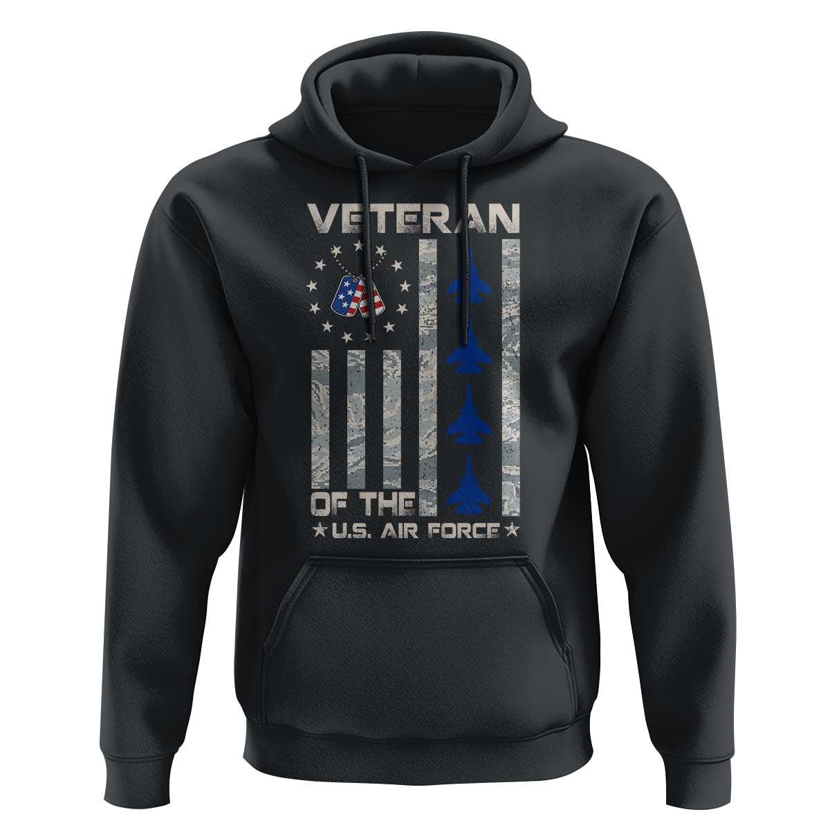Veteran Of The US Air Force Hoodie Vintage Camo USA Flag Veterans - Wonder Print Shop