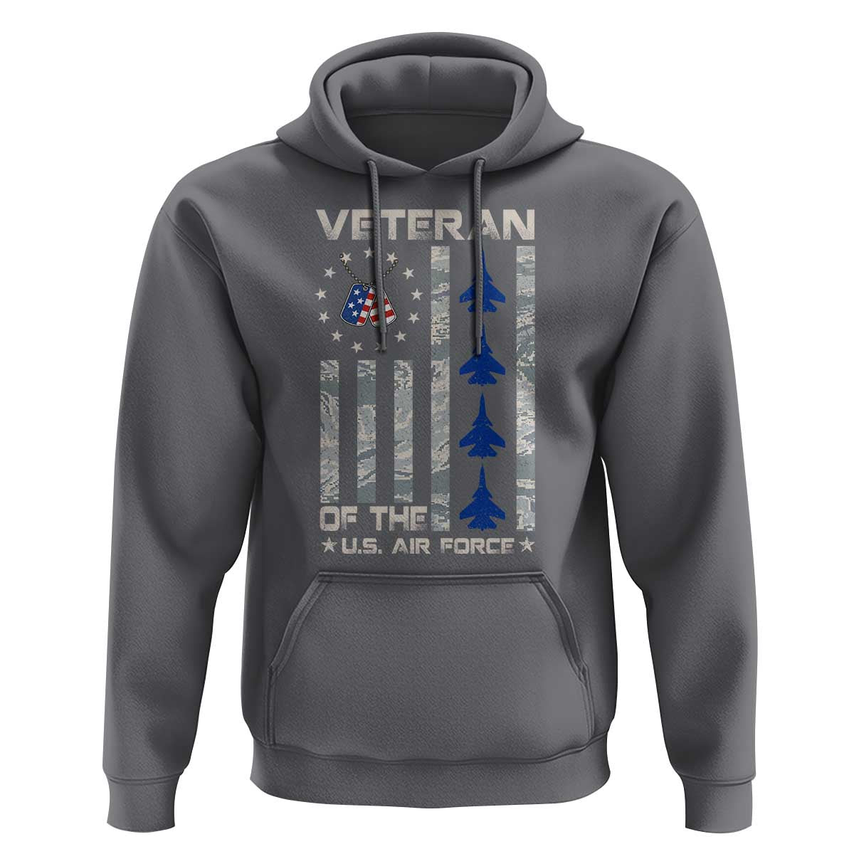 Veteran Of The US Air Force Hoodie Vintage Camo USA Flag Veterans - Wonder Print Shop